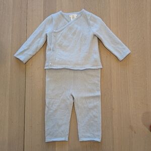 Max Studio 100% Cashmere Light Blue Shirt & Pants Set